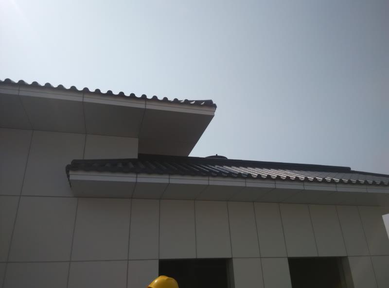 金属屋面瓦办公大楼一角
